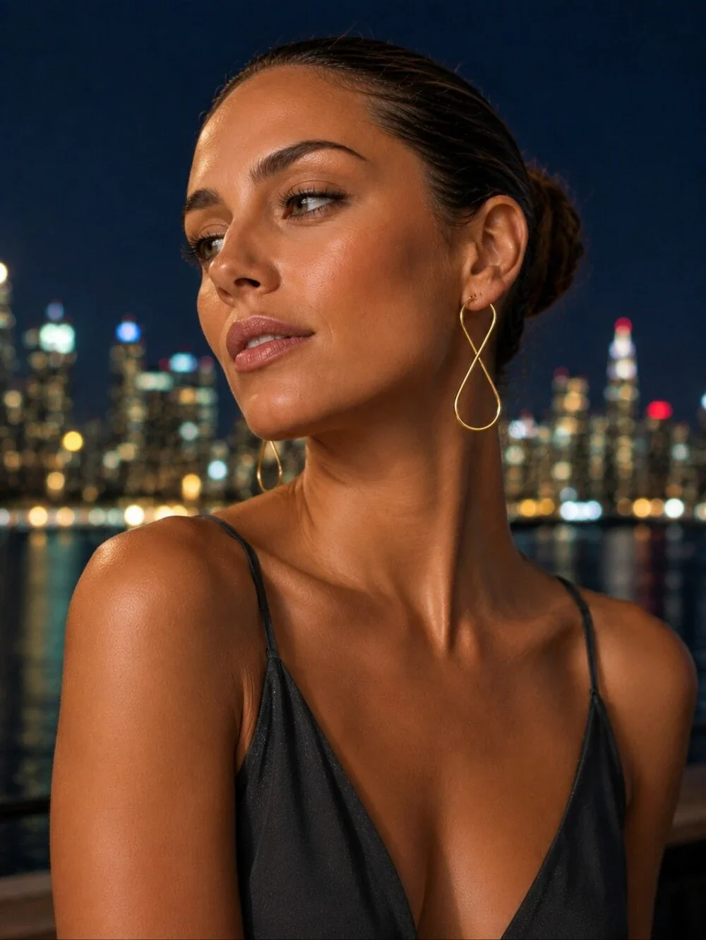 Infinity Statement Earrings 18K Gold Plated Stainless Steel Minimalist Chic